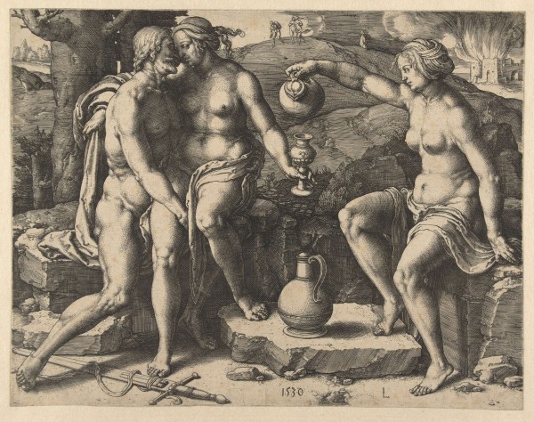 Lot and his two daughters by Lucas van Leyden